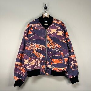Stussy Purple & Orange Camouflage Bomber Jacket